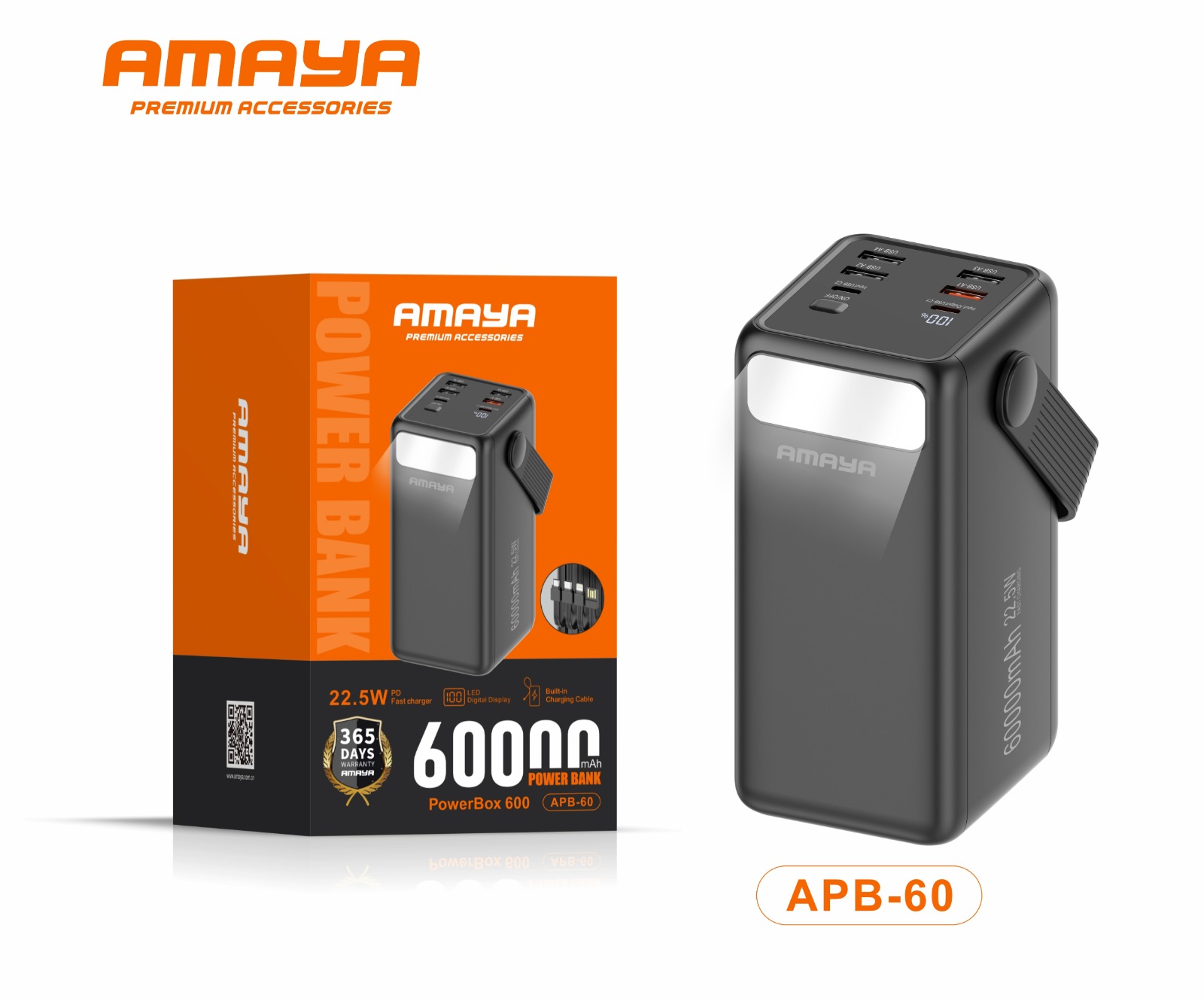 Amaya PowerBox 600 APB-60 60,000mAh 22.5W PD fast charging power bank