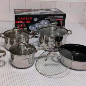 12PC Bosch Stainless Steel COOKWARE  🎯 Made in Germany 🇩🇪   🥏Induction Enabled  🙏🏻 While stocks last @ Jestar
