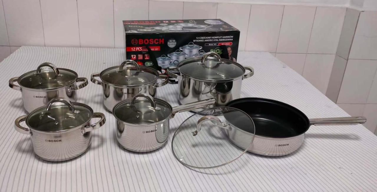 12PC Bosch Stainless Steel COOKWARE 🎯 Made in Germany 🇩🇪 🥏Induction Enabled 🙏🏻 While stocks last @ Jestar