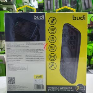 Budi PB099B 20W 10000mAh wireless power bank with suction.