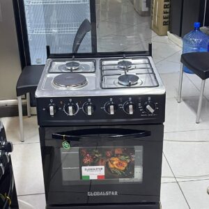 Black 60*60 Globalstar JET 3+1 standing cooker with electric oven